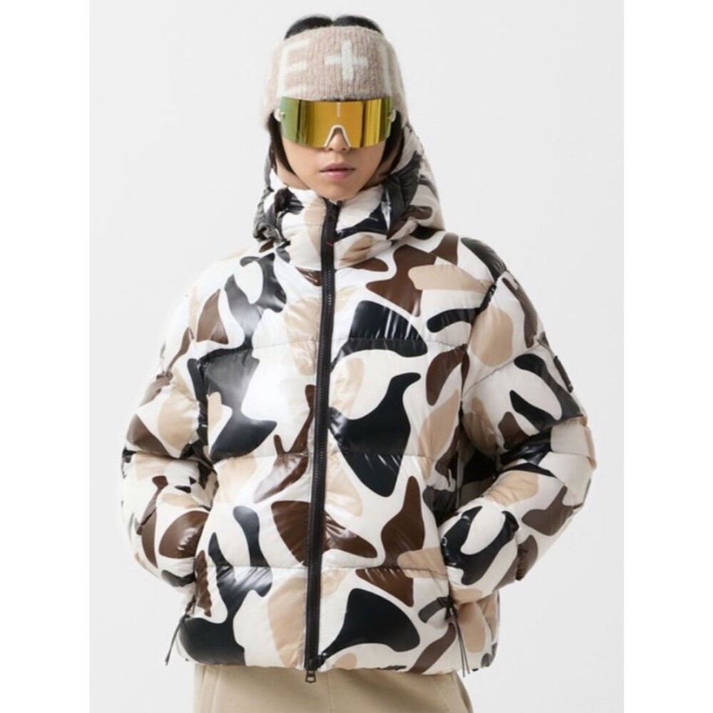 Bogner Fire + Ice Vally-D Puffer Jacket Camo Hooded Down Coat XS 4 34 NWT NEW